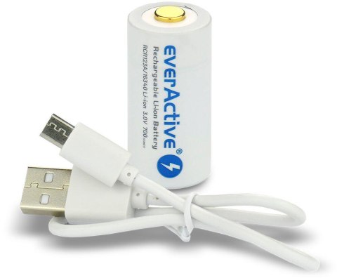 Akumulatorek 16340 / R-CR123 3V everActive 700mAh (1 szt.) z zabezpieczeniem Akumulatorek 16340 / R-CR123 3V everActive 700mAh (1 szt.) z zabezpieczeniem