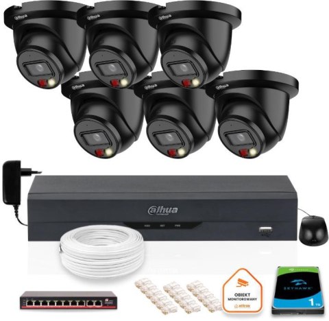 ZESTAW 6 Kamer IP Dahua 5mpx IPC-HDW2549TM-S-IL-0280B-BLACK + DYSK 1TB ZESTAW 6 Kamer IP Dahua 5mpx IPC-HDW2549TM-S-IL-0280B-BLACK + DYSK 1TB