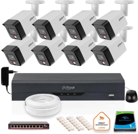 ZESTAW 8 Kamery IP Dahua 8mpx IPC-HFW1839TC-A-IL-0280B-S6 + DYSK 1TB ZESTAW 8 Kamery IP Dahua 8mpx IPC-HFW1839TC-A-IL-0280B-S6 + DYSK 1TB