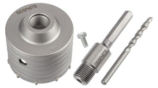 Otwornica widiowa 80 mm z adapterem HEX oraz wiertłem pilotującym