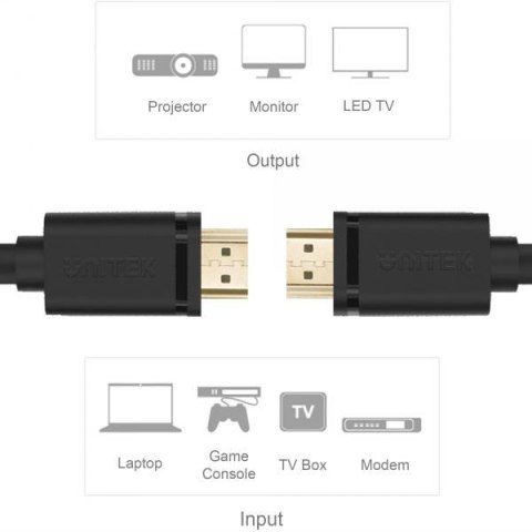 Unitek Y-C139M przewód BASIC HDMI v2.0 gold 3m Unitek Y-C139M przewód BASIC HDMI v2.0 gold 3m