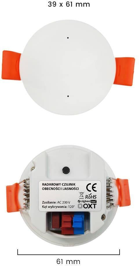 OXT Czujnik radar obecności jasności 230V ZigBee TUYA OXT Czujnik radar obecności jasności 230V ZigBee TUYA