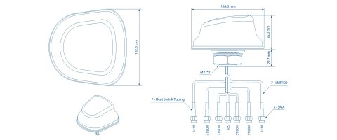ANTENA PR1KC640 COMBO 5G GNSS Wi-Fi Teltonika