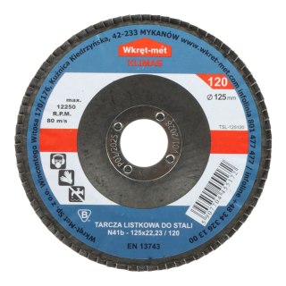 TARCZA LISTKOWA DO STALI TSL-125120 125 mm WKRĘT-MET KLIMAS