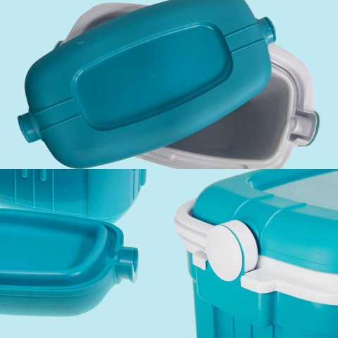 Lodówka turystyczna 42L KAMAI ICEBERG na wkłady mrożące, turkusowa z białą rączką