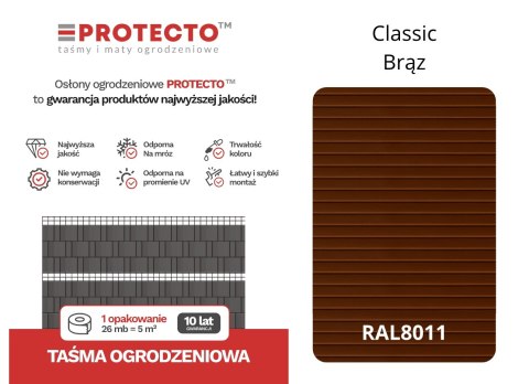 Taśma ogrodzeniowa 52mb Thermoplast® CLASSIC LINE 9,5cm BRĄZ