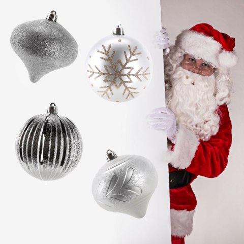 Bombki na choinkę 10cm kpl 4szt SREBRNE