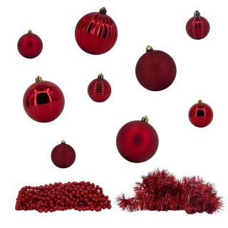 Ozdoby bożonarodzeniowe kpl 32 szt ZESTAW NA CHOINKĘ czerwony