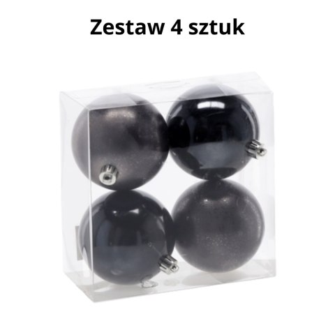 Ekskluzywna Bombka Choinkowa od Kamai Christmas Decoration® - Kolor Antracyt, Komplet 4 Sztuk