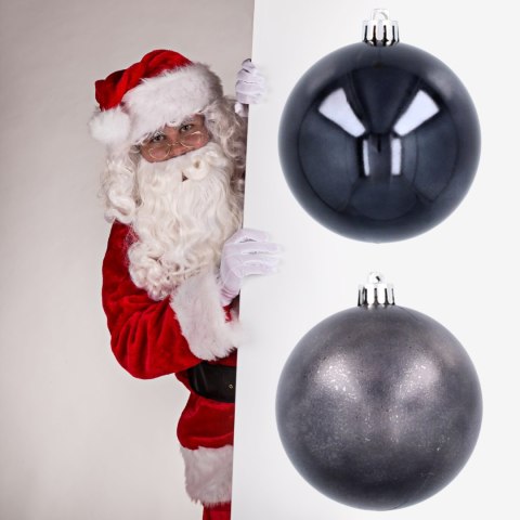 Ekskluzywna Bombka Choinkowa od Kamai Christmas Decoration® - Kolor Antracyt, Komplet 4 Sztuk
