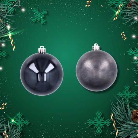 Ekskluzywna Bombka Choinkowa od Kamai Christmas Decoration® - Kolor Antracyt, Komplet 4 Sztuk