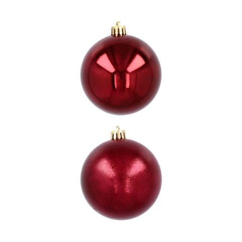 Ekskluzywna Bombka Choinkowa od Kamai Christmas Decoration® - Kolor Burgund, Komplet 4 Sztuk