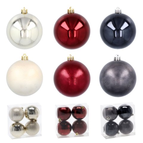 Ekskluzywna Bombka Choinkowa od Kamai Christmas Decoration® - Kolor Burgund, Komplet 4 Sztuk