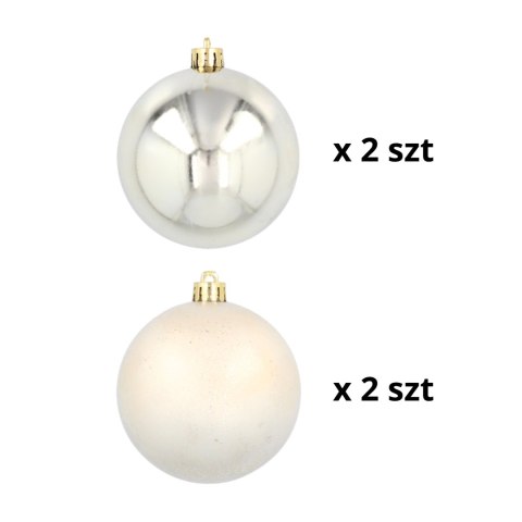 Ekskluzywna Bombka Choinkowa od Kamai Christmas Decoration® - Kolor Szampański, Komplet 4 Sztuk