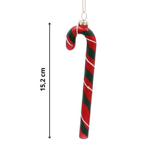 Eleganckie Ozdoby Świąteczne "Czerwono-Zielona Laseczka Cukrowa" z Szkła od Kamai Christmas Decoration®