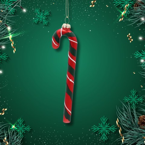 Eleganckie Ozdoby Świąteczne "Czerwono-Zielona Laseczka Cukrowa" z Szkła od Kamai Christmas Decoration®