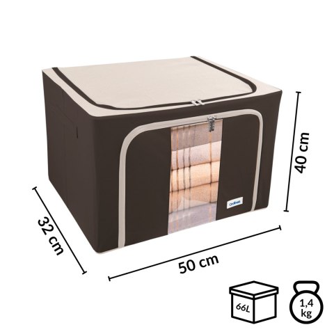 Brązowy organizer Kamai Gio Style z utwardzonymi ściankami, bocznymi uchwytami i okienkiem, pojemność 66L Brązowy organizer Kamai Gio Style z utwardzonymi ściankami, bocznymi uchwytami i okienkiem, pojemność 66L