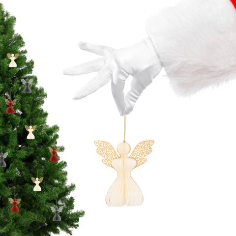 Aniołek papierowy składany 12cm - klasyczna biel