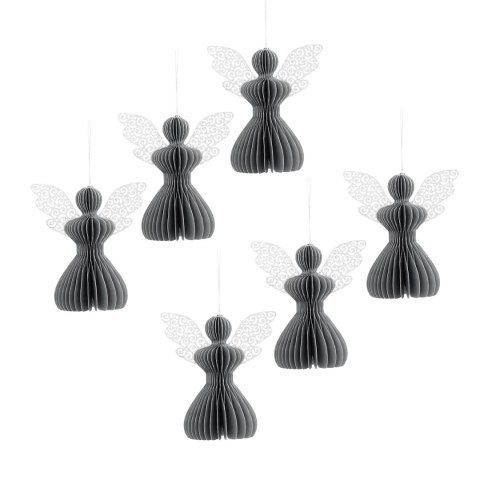 Aniołek papierowy składany 12cm - stylowa szarość
