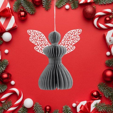 Aniołek papierowy składany 12cm - stylowa szarość