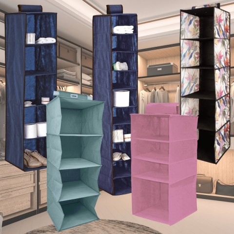 BLOSSOM Wiszący organizer do szafy 4 przegrody 33x33x82cm BLOSSOM Wiszący organizer do szafy 4 przegrody 33x33x82cm