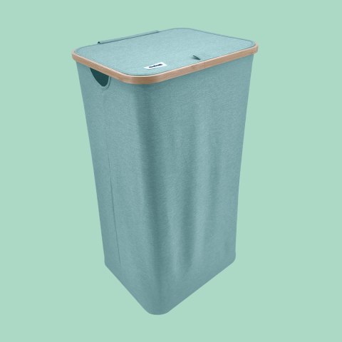 MINT kosz na pranie zielony, miętowy z pokrywą 40,5x33x74cm