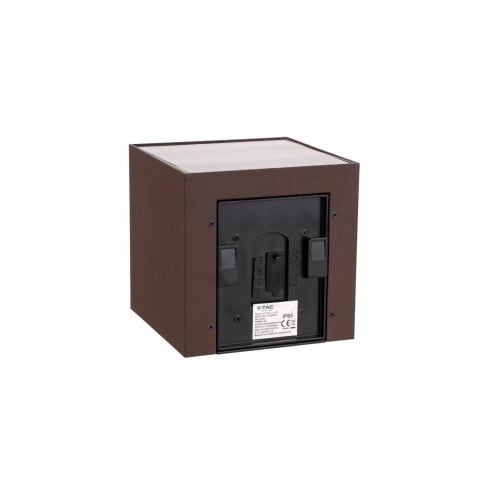 Oprawa ścienna solarna V-TAC 9W LED COB brąz corten kostka 15x15cm IP65 czujnik ruchu VT-409CCT 3000K-4000K-5000K 800lm
