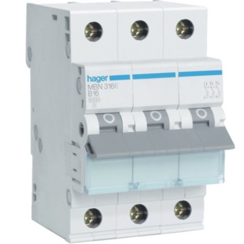 WYŁĄCZNIK NADPRĄDOWY 6KA 3-POLOWY B 16A