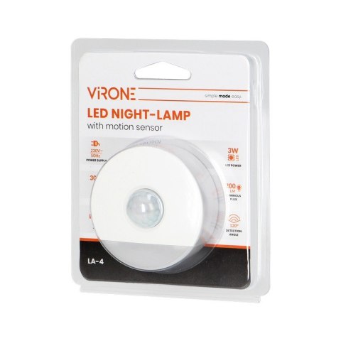 LAMPKA NOCNA LED 3W 230V Z CZUJNIKIEM RUCHU LAMPKA NOCNA LED 3W 230V Z CZUJNIKIEM RUCHU