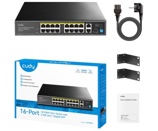 SWITCH POE FS1018PS1 16-PORTOWY SFP CUDY