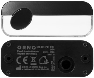 PRZYCISK DZWONKA OR-DP-PD-1/B CZARNY ORNO