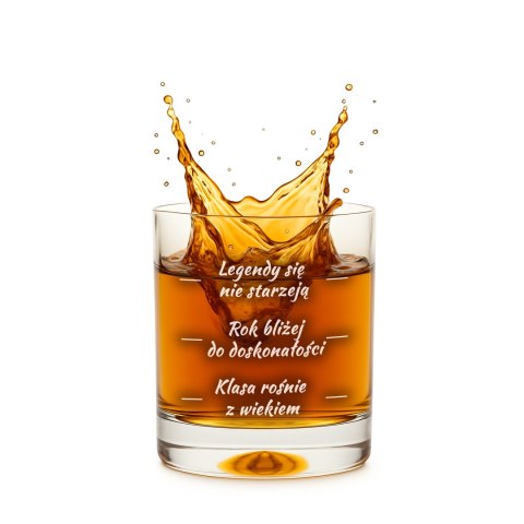 Urodzinowa szklanka do whisky z nadrukiem - prezent na 50-tkę