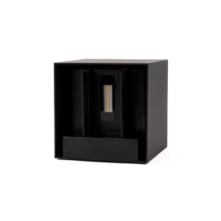 Oprawa ścienna solarna V-TAC 9W LED COB czarna kostka 15x15cm IP65 czujnik ruchu VT-409CCT 3000K-4000K-5000K 800lm