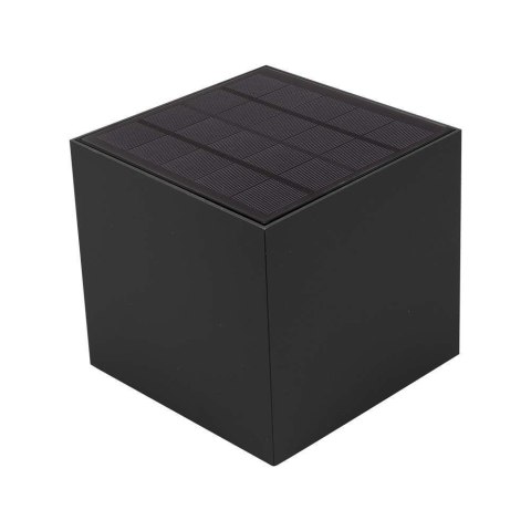 Oprawa ścienna solarna V-TAC 9W LED COB czarna kostka 15x15cm IP65 czujnik ruchu VT-409CCT 3000K-4000K-5000K 800lm