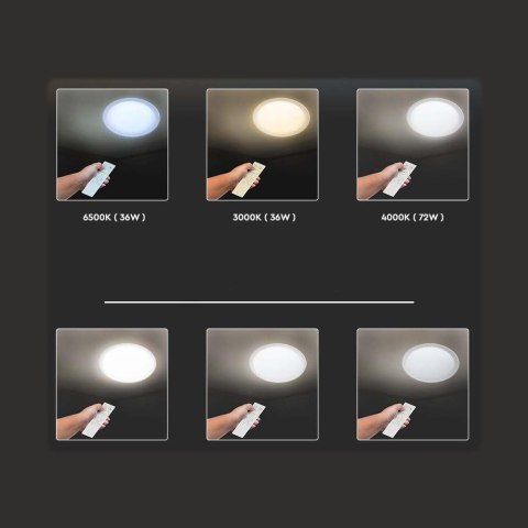 Plafon sufitowy V-TAC 40W LED pilot CCT fi.350 gwiazdy diament VT-8404 3000K-6500K 4000lm