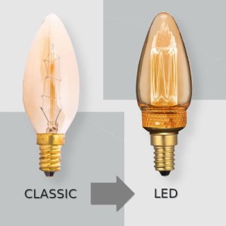 Żarówka LED V-TAC 2W edison retro świeczka E14 bursztynowa VT-2152 1800K 65lm