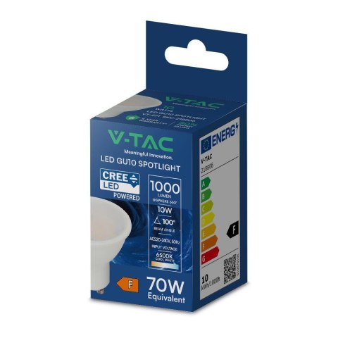 Żarówka LED V-TAC CREE CHIP GU10 10W 100st VT-271 3000K 1000lm 6 lat gwarancji