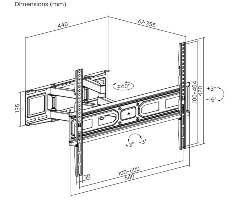 UCHWYT DO TELEWIZORA LUB MONITORA BRATECK-LPA78-466 BRATECK