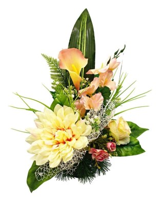 Stroik na cmentarz GRÓB kompozycja WIĄZANKA pomnik KWIATY SZTUCZNE bukiet