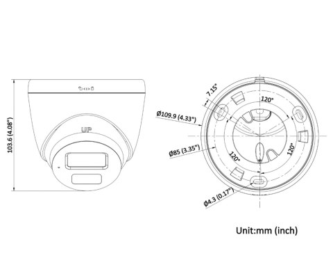 KAMERA IP VE-NC123F-IU(2.8MM) Smart Hybrid Light - 1080p Hikvision