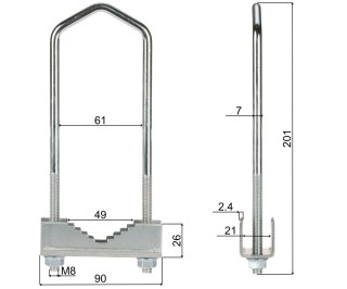 OBEJMA ZACISKOWA OZ-60/M8X190
