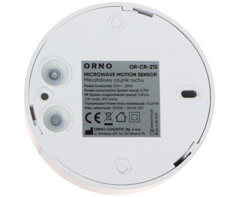 SUFITOWY MIKROFALOWY CZUJNIK RUCHU OR-CR-212 AC 230V ORNO