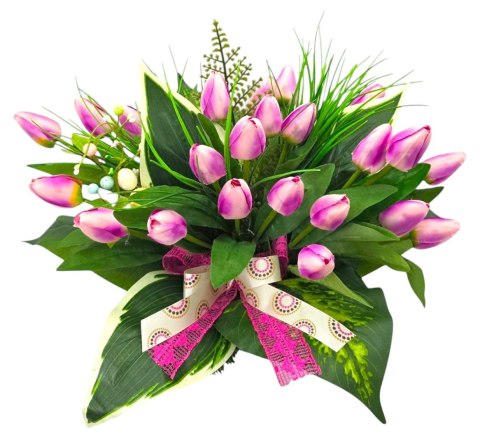 WIOSENNY STROIK NA CMENTARZ KWIATY NA GRÓB POMNIK Z OBCIĄŻENIEM TULIUPANY