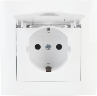 Gniazdo z klapką typ: schuko VCX WESA LC 18 Biały