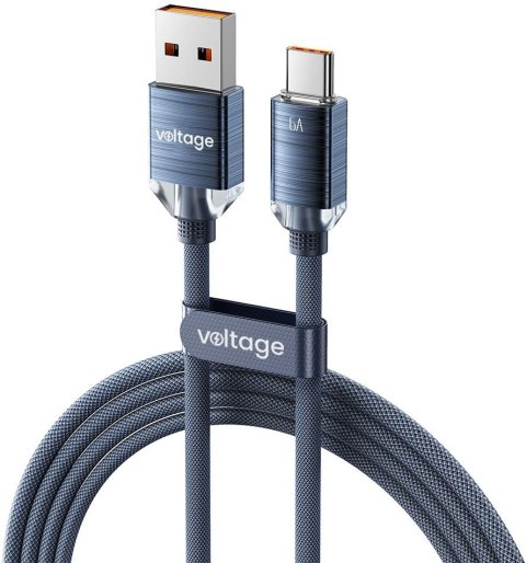 Kabel USB-A / USB-C Voltage PureCrystal 66W 200cm niebieski