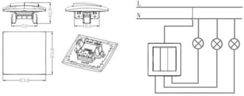 Łącznik potrójny VCX WESA LC 17 Biały