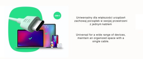 PRZEWÓD KABGC100PF120MG USB-C/USB-C POWERFLEX 1.2 m Green Cell