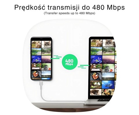 PRZEWÓD KABGC100PS120MG USB-C/USB-C PowerStream 1.2 m Green Cell
