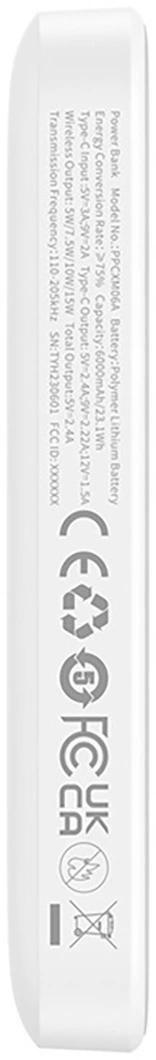 Powerbank Baseus Magnetic Mini Air PPCXM06A 6000mAh MagSafe 15W PD QC 20W USB-C + kabel