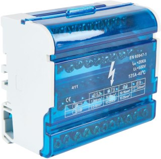 Blok rozdzielczy 4 pola 11 otworów VCX